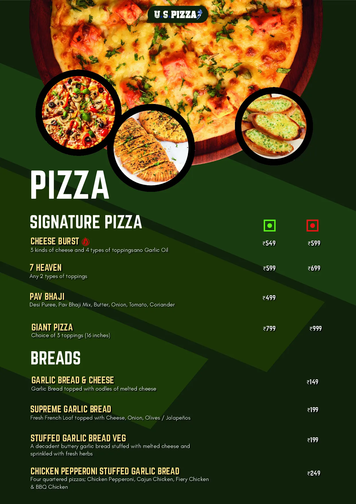 U.S.Pizza Monga City — Dine-in menu — page 6 of 16
