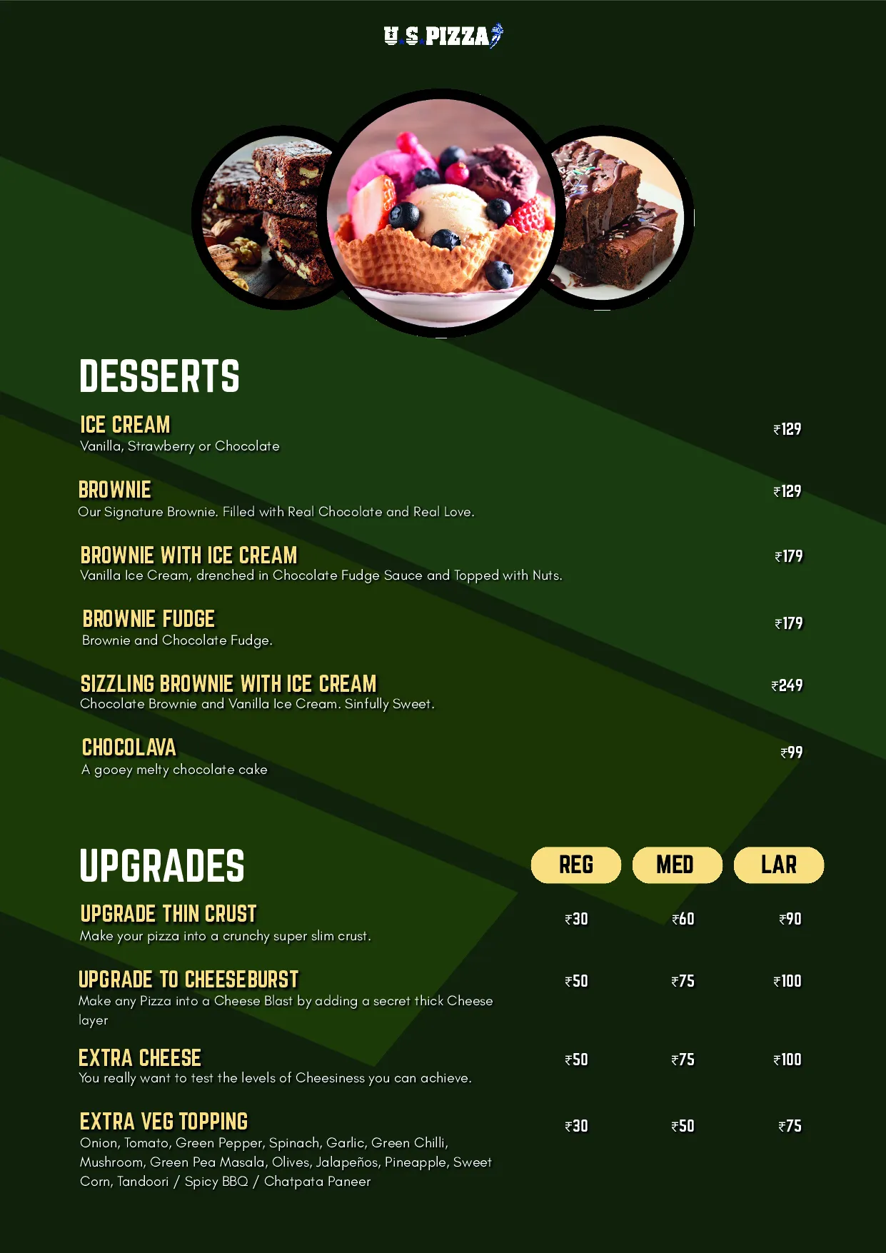 U.S.Pizza Mandvi — Dine-in menu — page 10 of 12